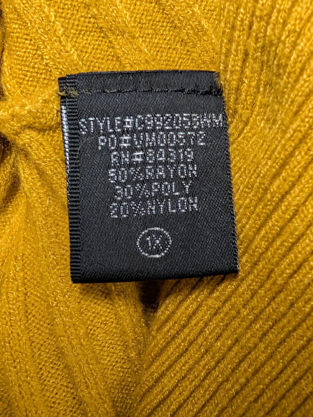 Cyrus Sweater Womens Yellow Rib Knit Mock Neck Relaxed Dolman 3/4 Plus Size 1X